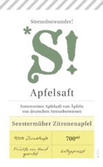 Seestermüher Zitronenapfel – Sortenreiner Apfelsaft 700 ml – Bild 2