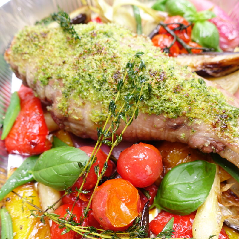 Ostern - Milchlammkeule mit Gemüsen der Saison